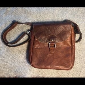 Soft Leather Brown Shoulder Purse Lined